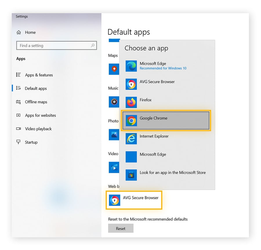 Chrome instellen als standaardbrowser